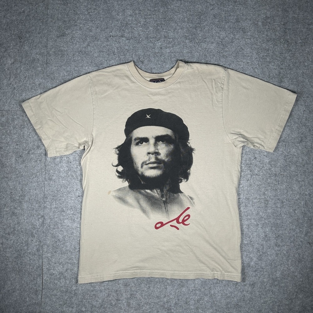 Vintage BluCaribe T-Shirt Unisex Medium Beige/Cream Y2K Che Guevara Graphic